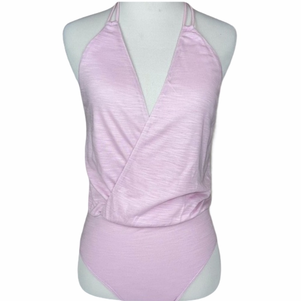 NEW Blue Life Lilac Deep V Haley Halter Bodysuit XS - Picture 4 of 14